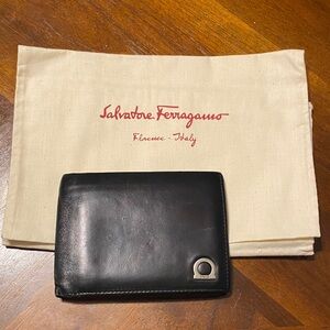 Salvatore Ferragamo Black Leather Wallet